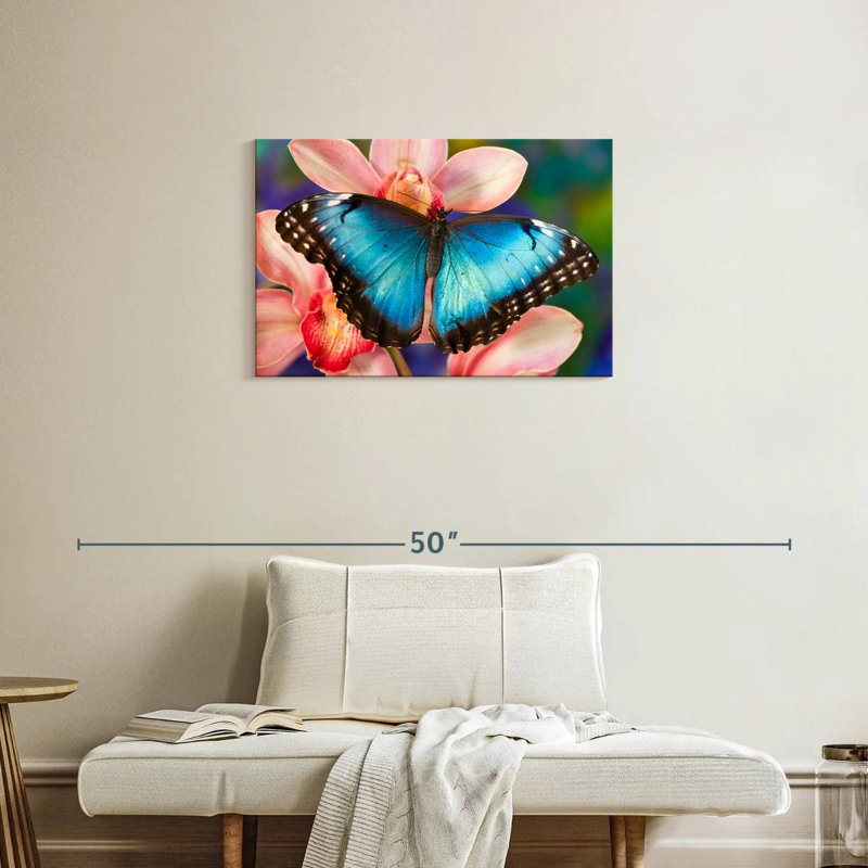 Brampt papillon sur orchidées, H 20 po x l 30 po