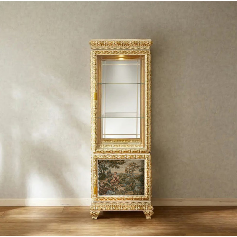Kovin Solid Wood Lighted Curio Cabinet