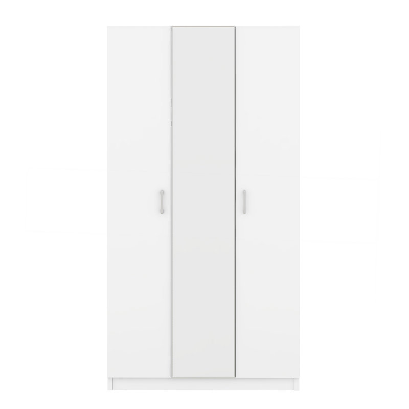 Armoire 3 portes avec miroir, rangement spacieux et design moderne