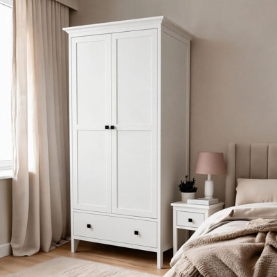 Alexandrina 1 or 2 Door Wardrobe with Hanging Rail White
