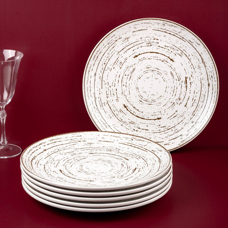 Assiette en porcelaine de qualité supérieure Tornado-blanc mat | Assiette ronde 12 po sans bordure vitrée 12 po |