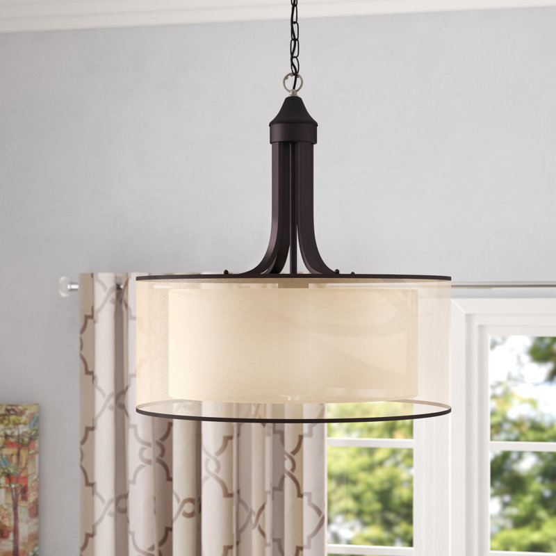Corpuz 4 - Light Zinc Alloy Dimmable Drum Chandelier