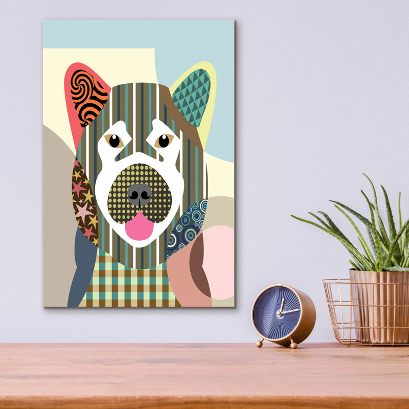 «Akita Dog» par Lanre Adefioyue, H 16 po x l 12 po x P 0,13 po