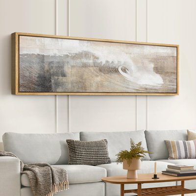 Abstract Ocean Wave in Soft Neutrals Modern Art