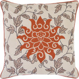 Embroidered 100% Cotton Throw Pillow