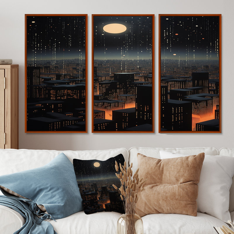 Cate - ensemble d'art mural New York City, Cadre flottant brun, H 32 po x l 48 po x P 1 po