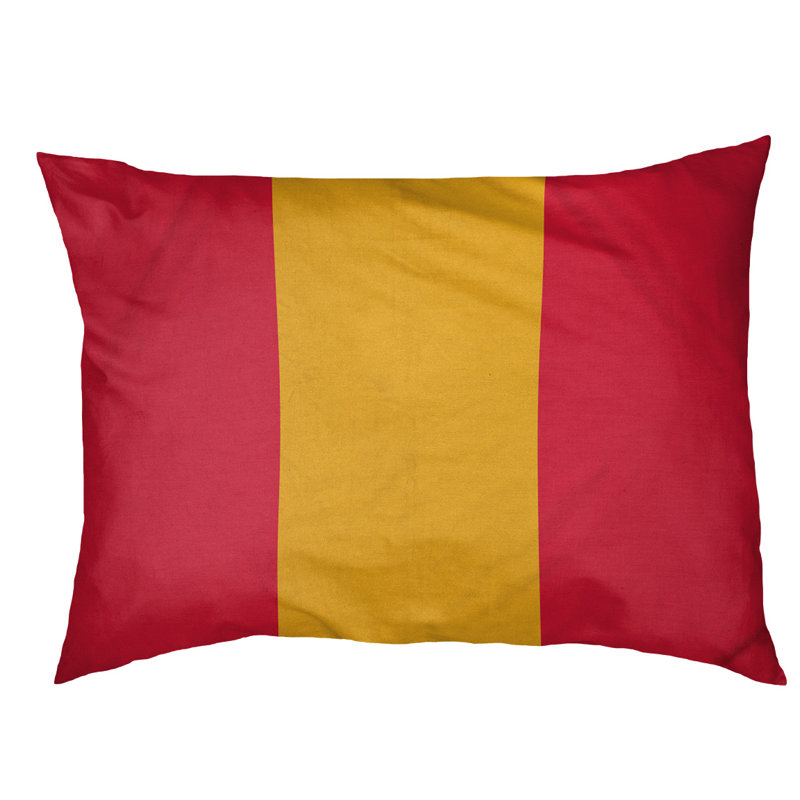 Coussin pour chien Indiana, Très grand (l 50 po x P 40 po x H 7 po), Rouge/doré