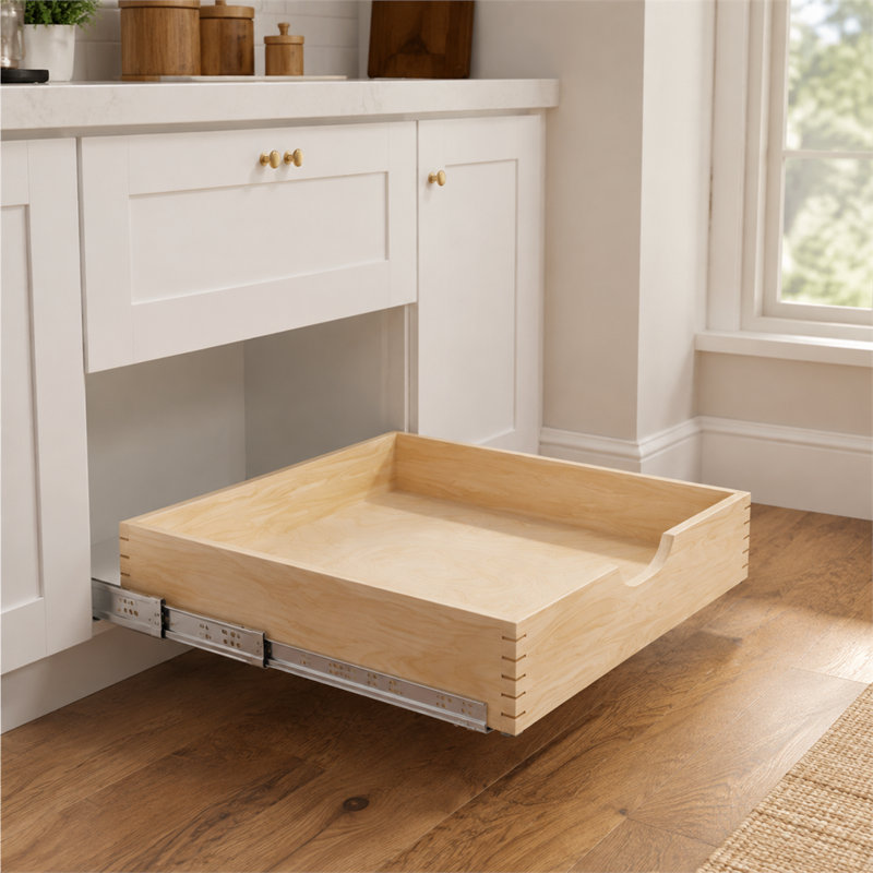 Organisateur d'armoire coulissante en forme de U, 80,3 cm (L) x 53,8 cm (P), rallonge complète et fermeture amortie, pour cuisine et garde-manger