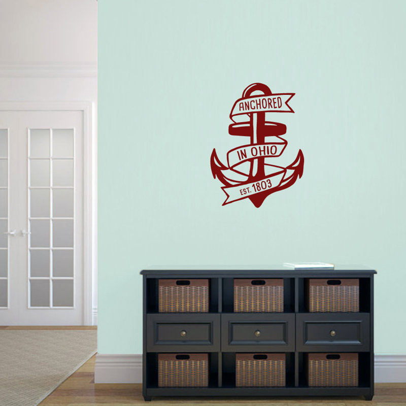 Nautical & Beach Non-Wall Damaging Wall Decal, Cranberry