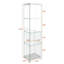 Vitrine à 4 niveaux en verre avec éclairage DEL, portes verrouillables, tablettes en verre trempé et roulettes-116327668