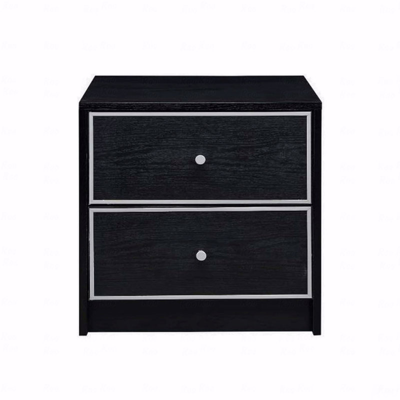 2 Storage Drawers Nightstand And Silver