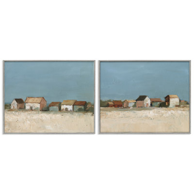  Country Houses in Distance 2 PC Giclee Art Set by Ethan Harper