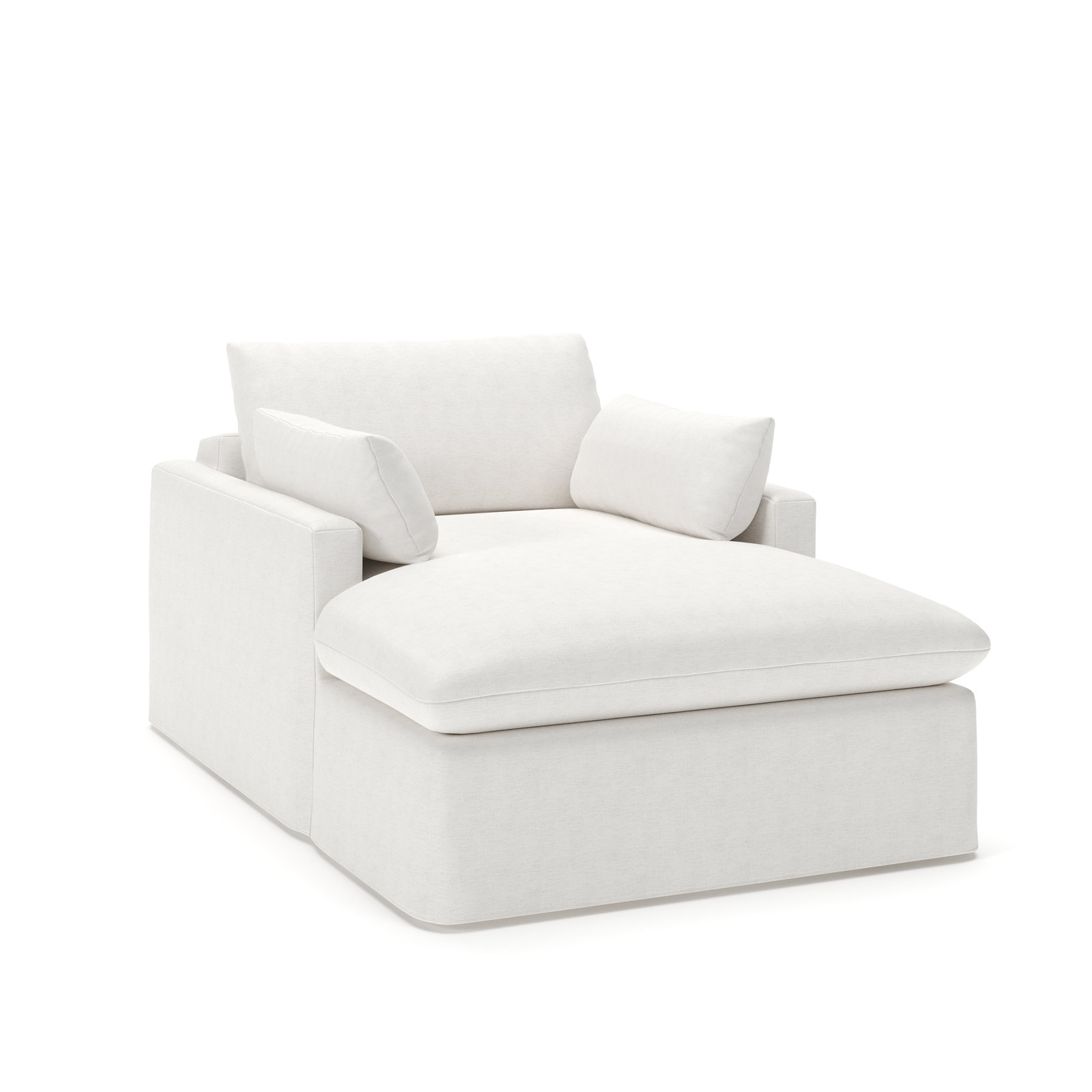 Luna Chaise Lounge, Nomad Snow Crypton® Chenille