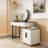 Modern Vanity Table with Tempered Glass Top, Adjustable Height Legs, Multi-functional Storage Cabinet and Round Mirror