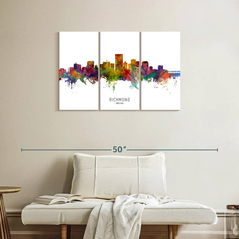 Sireci Richmond Virginia Skyline I, 24" H x 38" W