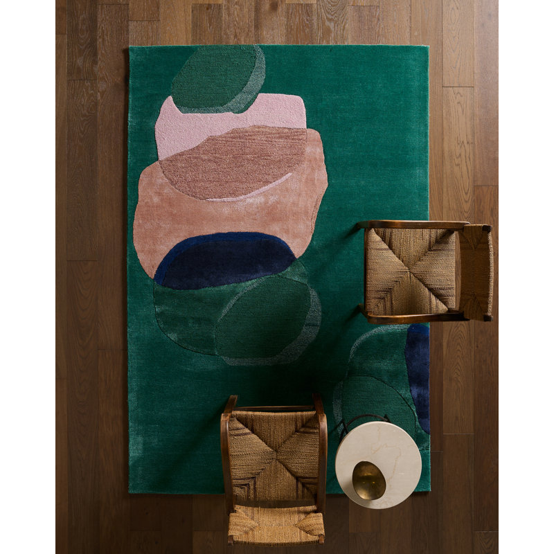 Jaipur Living Divya LYD03 Tufted Abstract Green Area Rug (9'X12'), Rectangle 8' x 10'