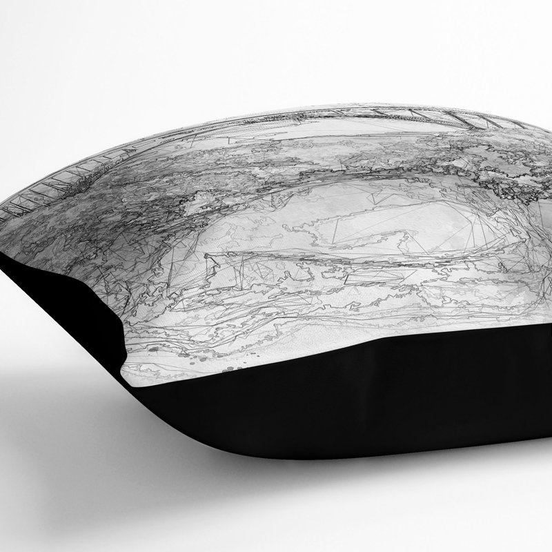 Square Throw Cushion, 55cm H x 55cm W x 20cm D, Black
