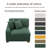 Upholstered Hunter Green Corduroy Armchair with Pillow Back and Solid Wood Legs-2135547281-2119797796