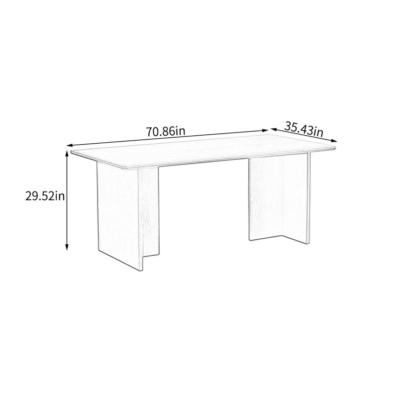 Table de salle à manger Terrie, L 35,43 po x L 70,86 po