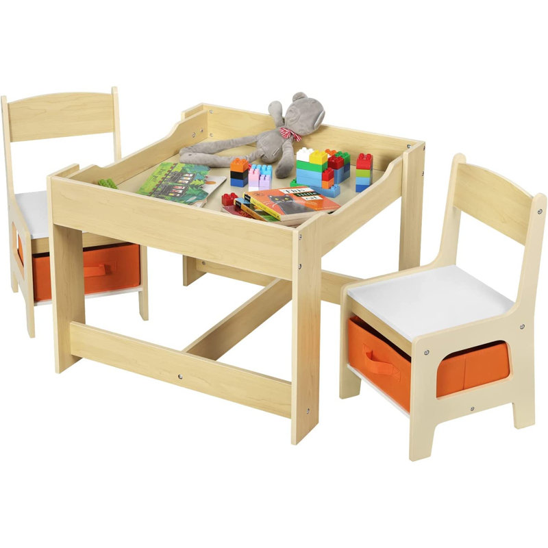 Niven Kids 3 Piece Square Play Or Activity Table and Chair Set