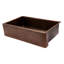 35" Hammered Copper Kitchen Apron Single Basin Sink with Matching Drain and Accessories
