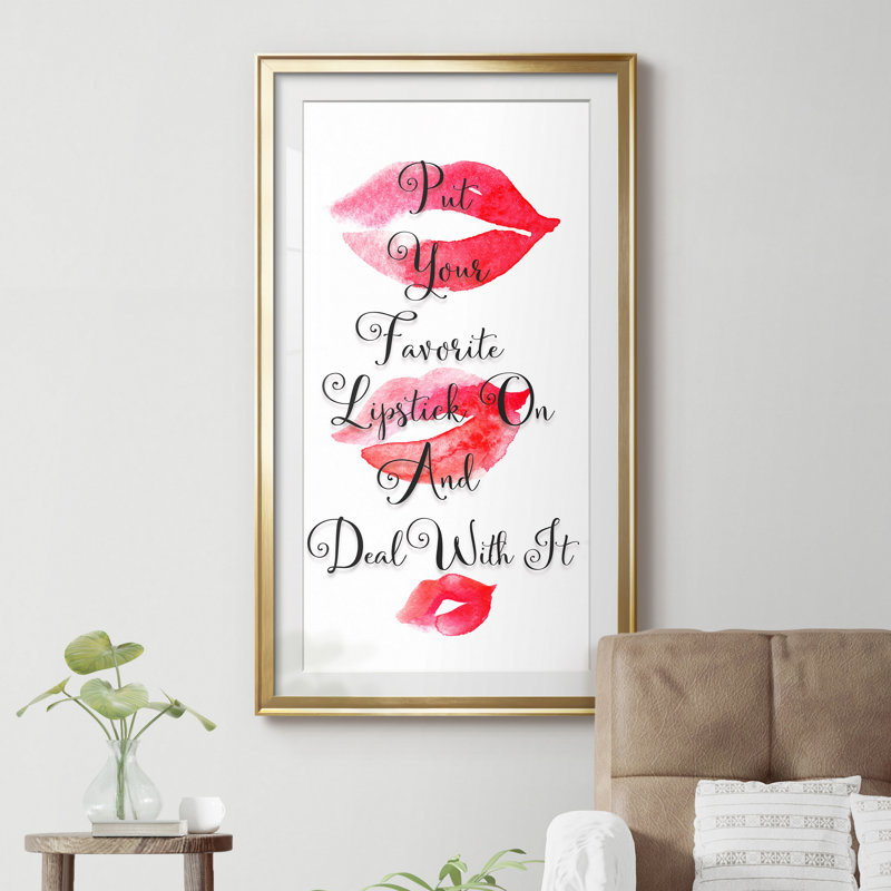«Your Favorite Rouge à lèvres», impression encadrée, Papier encadré doré, H 14,5 po x l 26,5 po x P 1,5 po