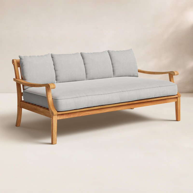 Arizona 69.5'' Wide Straight Teak Patio Daybed with Cushions