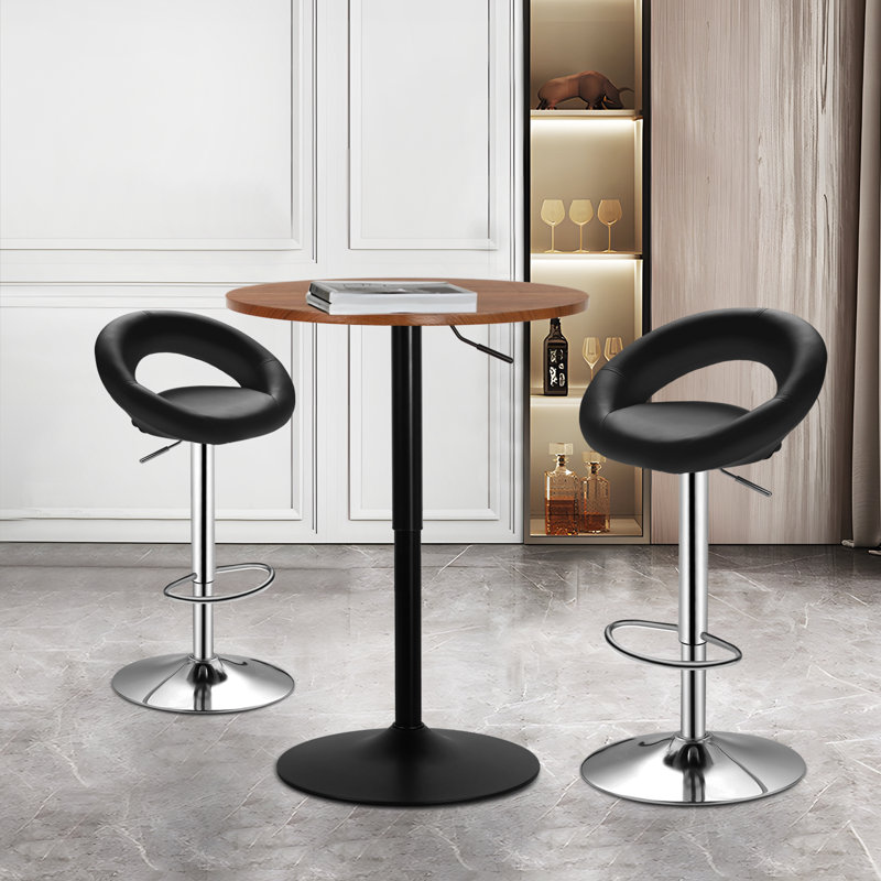 Ensemble de salle à manger Farbod, Roche noire, Noir, L 23,5 po x l 23,5 po