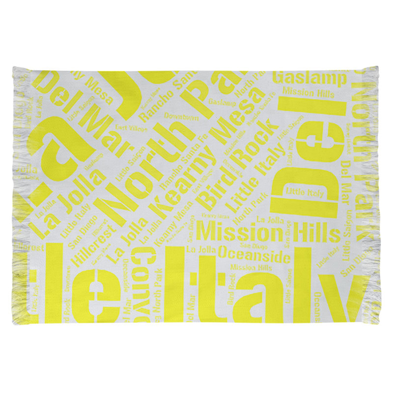 Tapis jaune à tissage plat, Non, San Diego