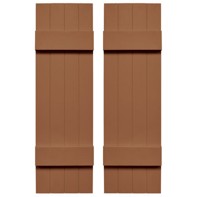 Builders Edge, Standard Four Board Joined (2 Batten), Board-n-Batten Shutters, Includes Matching Installation Spikes (Per Pair)