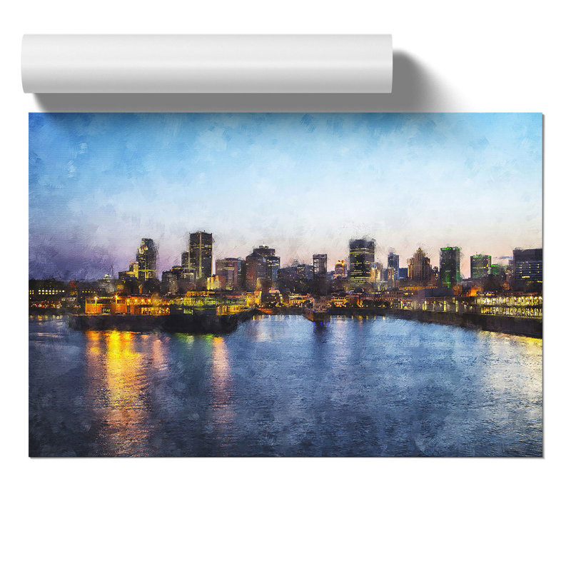 Montreal Skyline Painting - Frameless Print, 42cm H x 59cm W x 0.1cm D