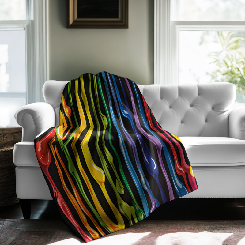 Couverture en sherpa de qualité supérieure Prismatic, Grand lit
