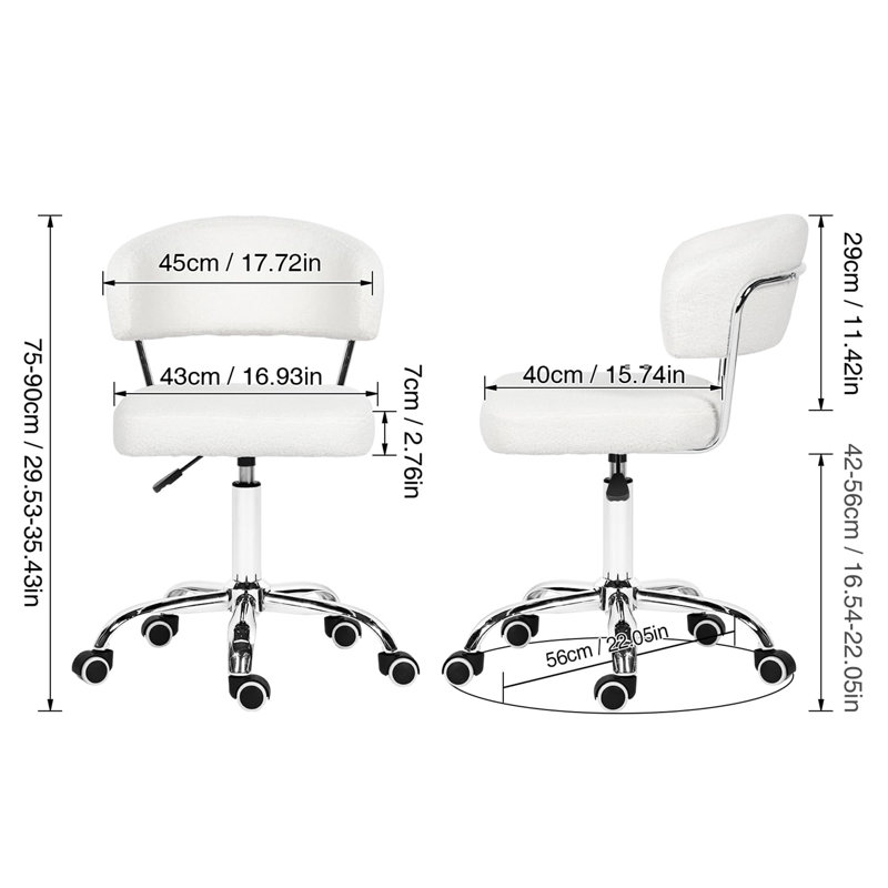 Rencho Wool Office Chair, White