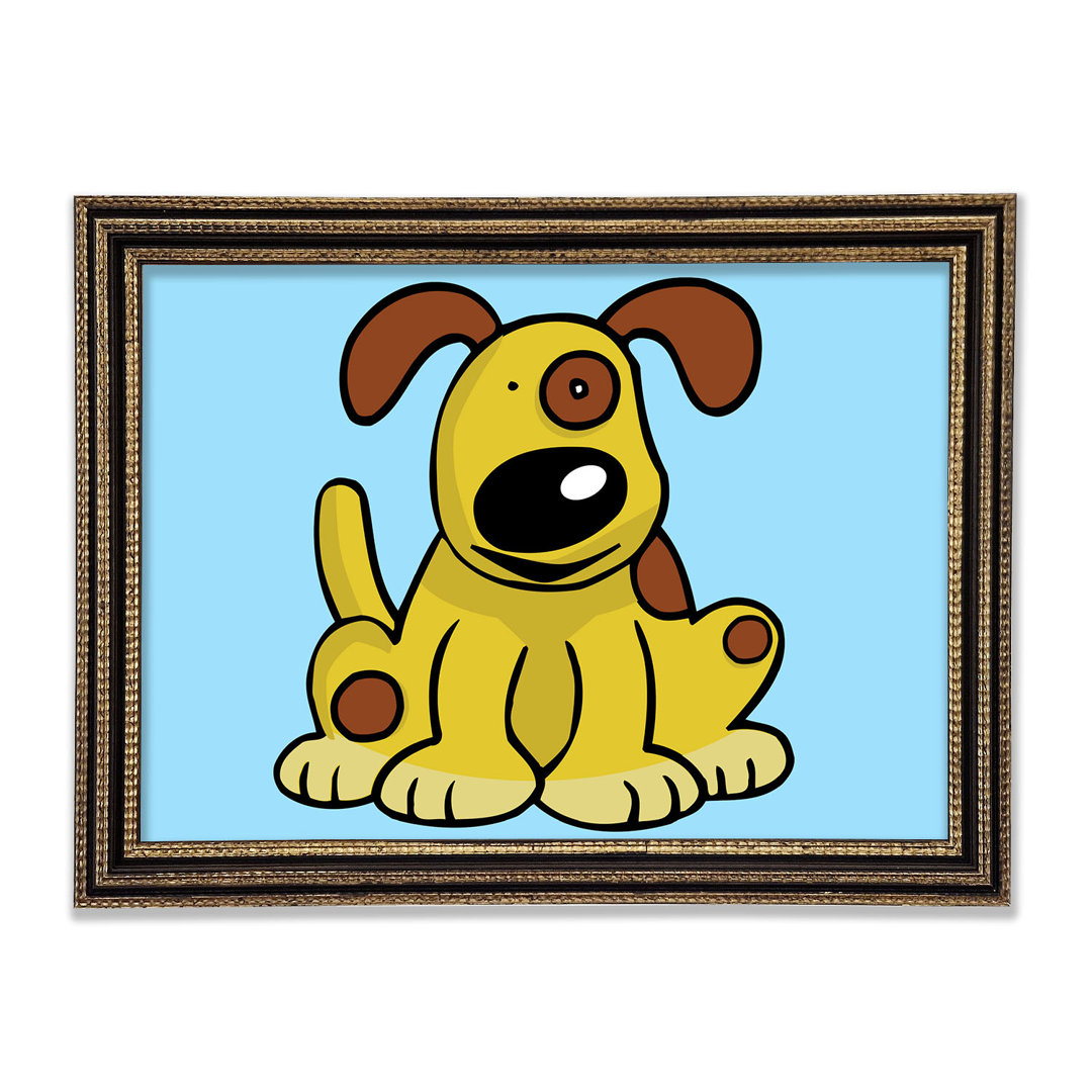 Hund Cartoon Schwanz Baby Blau - Druck