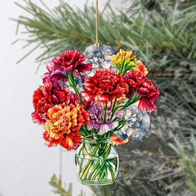 Fleurs dans le vase, ornements en bois de G. Debrekht