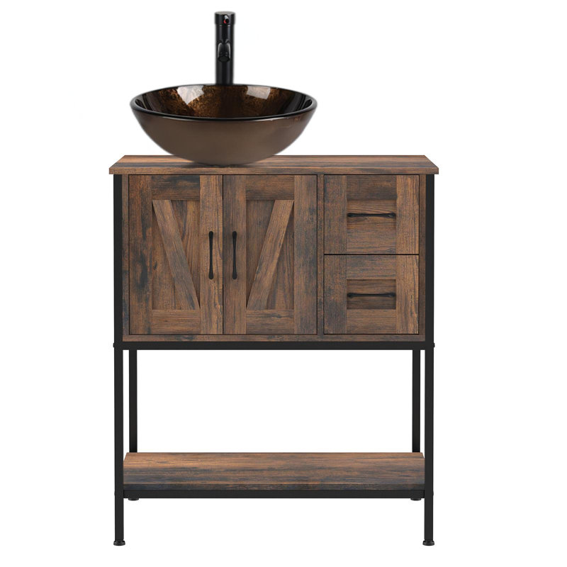 Meuble-lavabo autoportant simple avec lavabo Farmhouse, 30"