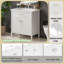 Meuble-lavabo 31 po avec lavabo, armoire de salle de bain avec portes à fermeture en douceur et tablette réglable en forme de U (blanc)-1771931225