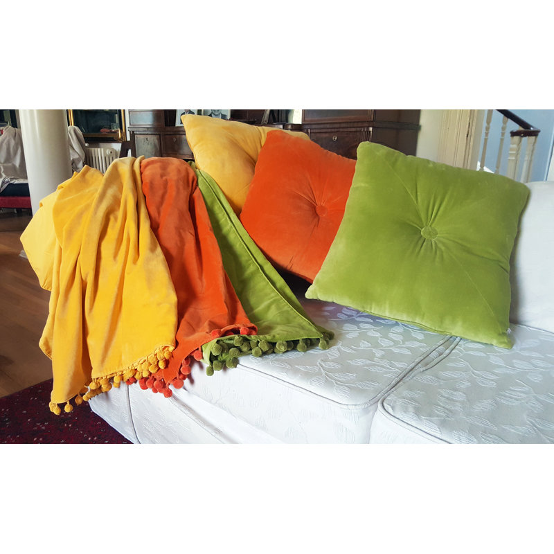 Reith Hand Woven Throw Blanket, Burnt Orange