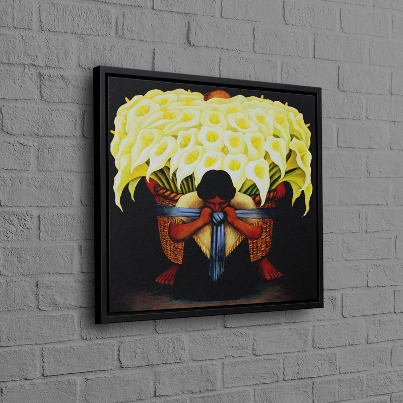 Art mural à la main inspiré de Diego Rivera avec toile imprimable et encadrée pour une décoration intérieure tendance, Noir
