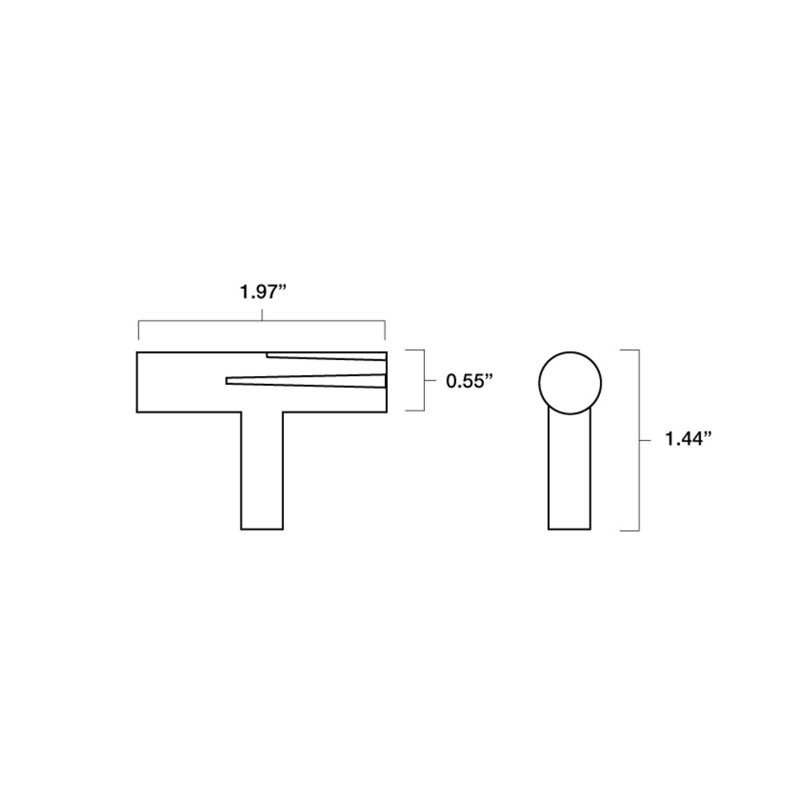 Sunburst Bar Knob, Satin Nickel