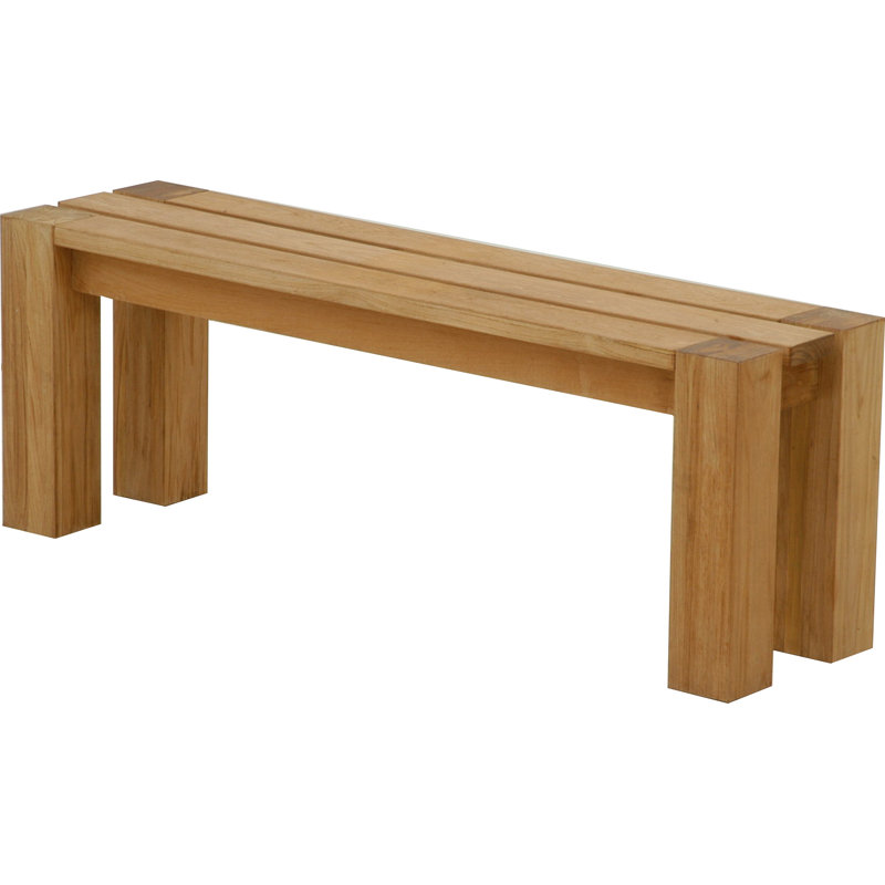 Banc d'extérieur en teck J Basicianna, H 18 po x l 49 po x P 13 po