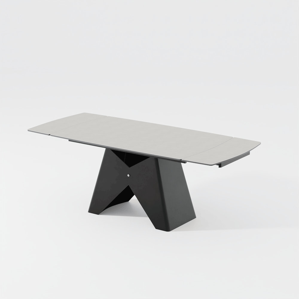 Brayden Studio Modern Minimalist Sintered Stone Extendable Dining Table ...