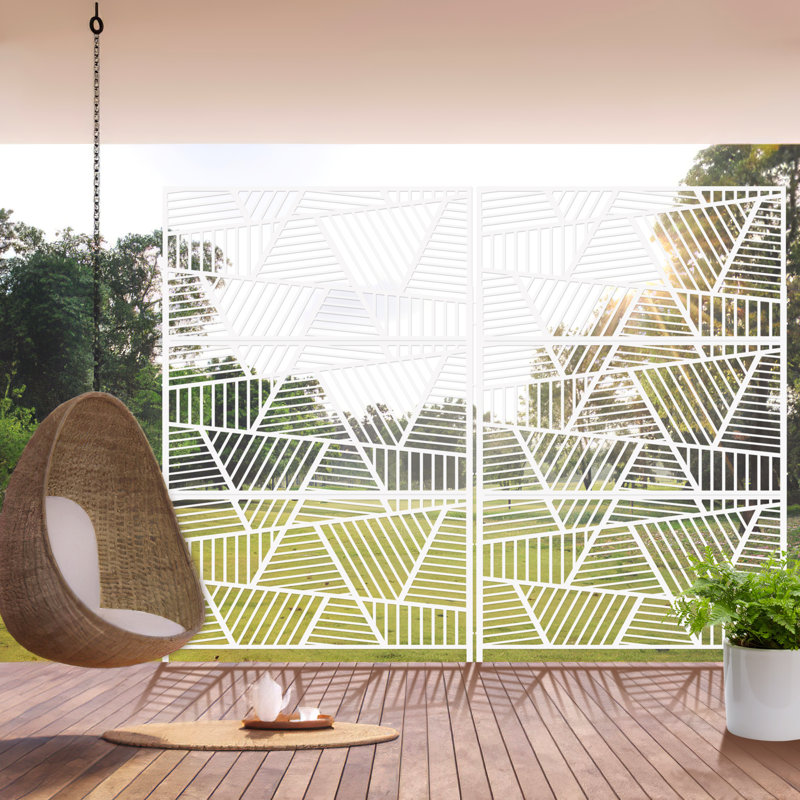 6 ft. H x 4 ft. W Metal Privacy Screen, White