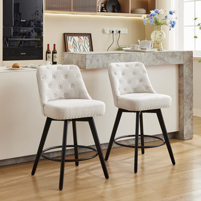 Swivel Counter Stool with Metal Frame