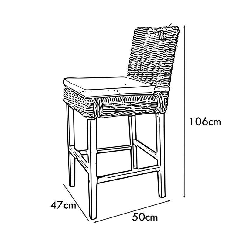 Aliyaha Wicker Bar Stool