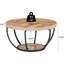 Table basse ronde, table d'appoint en bois à 2 niveaux avec tablette de rangement ouverte-1628645093