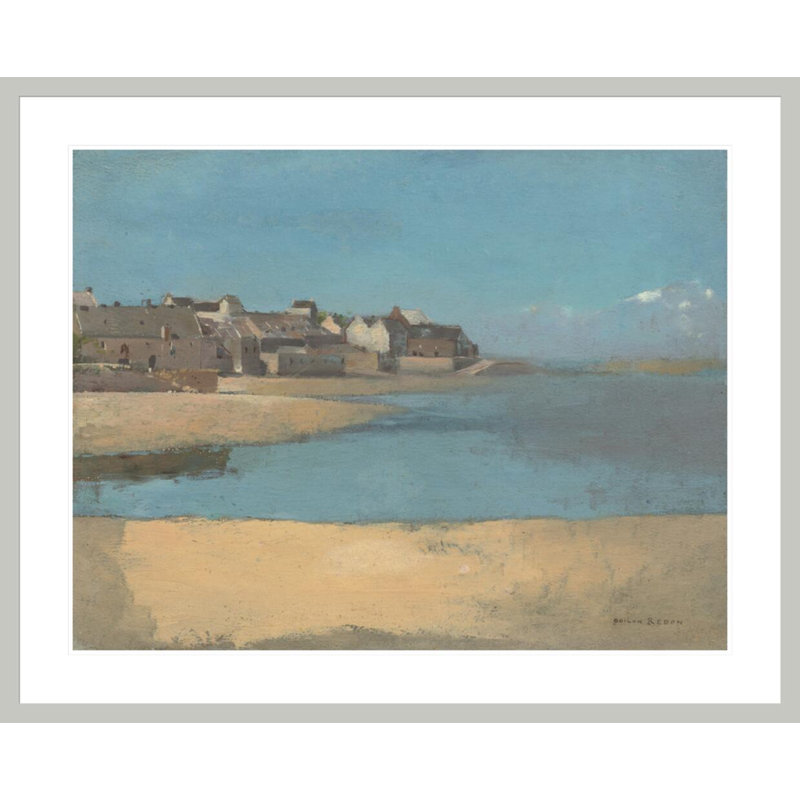 «Village by the Sea in Brittany» par Odilon Redon, impression giclée sur cadre, 33.5" H x 41.5" W