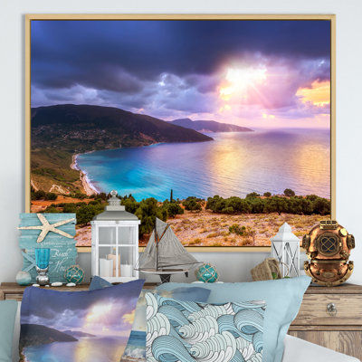 Été coucher de soleil sur la mer - art mural sur toile nautique et côtier