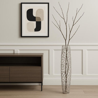 Vase de plancher ovale en verre cristal