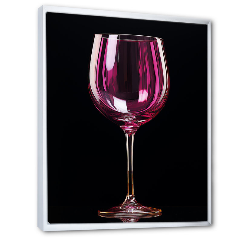 Silhouette de Shiraz vin crépuscule - art mural vin, Cadre flottant blanc, H 44 po x l 34 po x P 1,5 po
